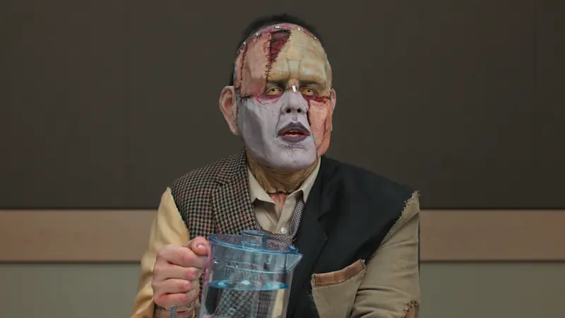 Still from the DevSquad campaign, Fire Your Frankenstack