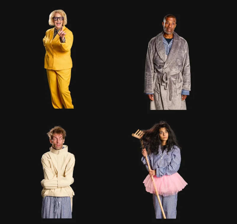 The four Recruiter Recovery Center characters, studio photography lineup